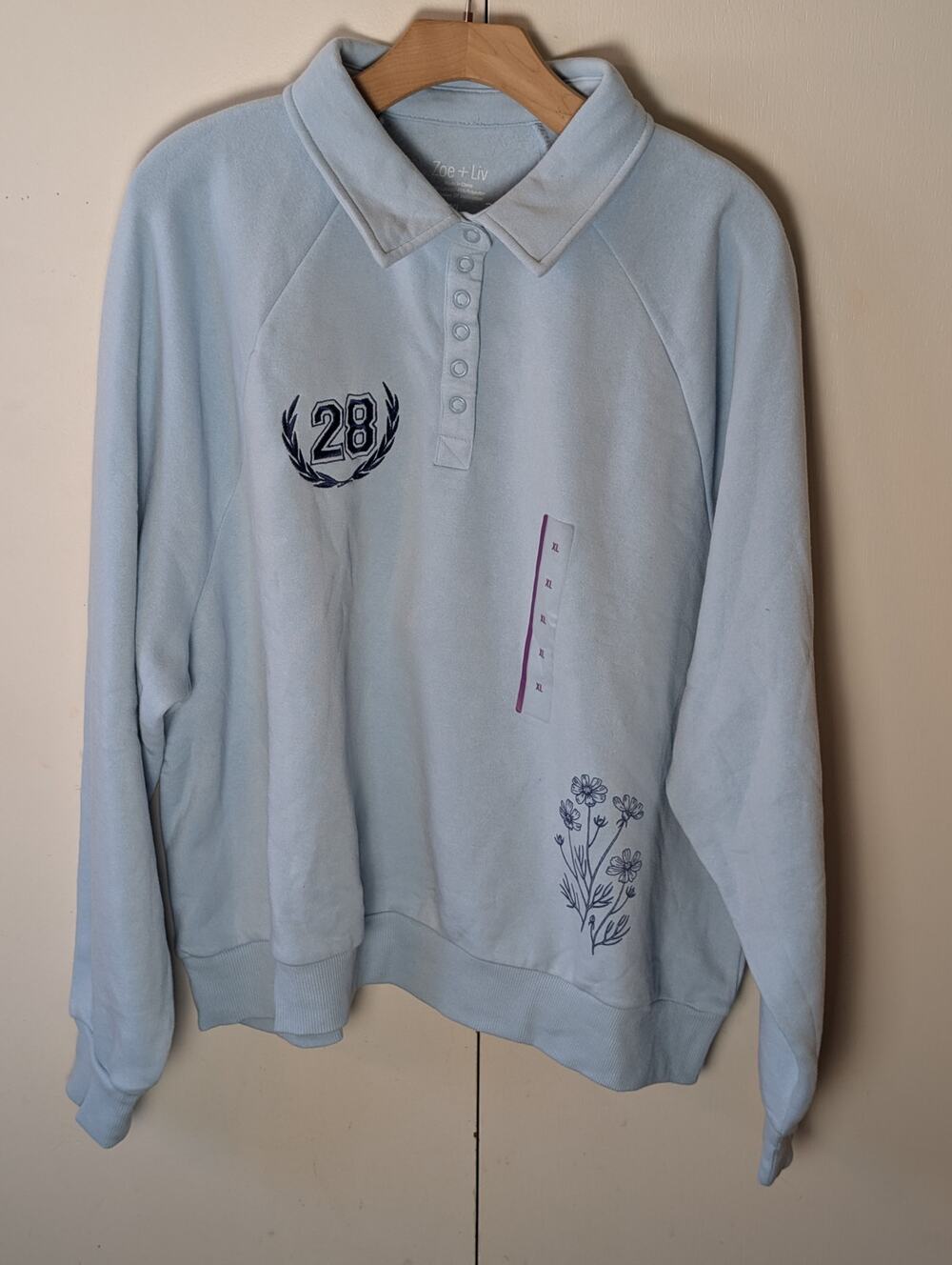 Zoe + Liv Light Blue Sweater XL